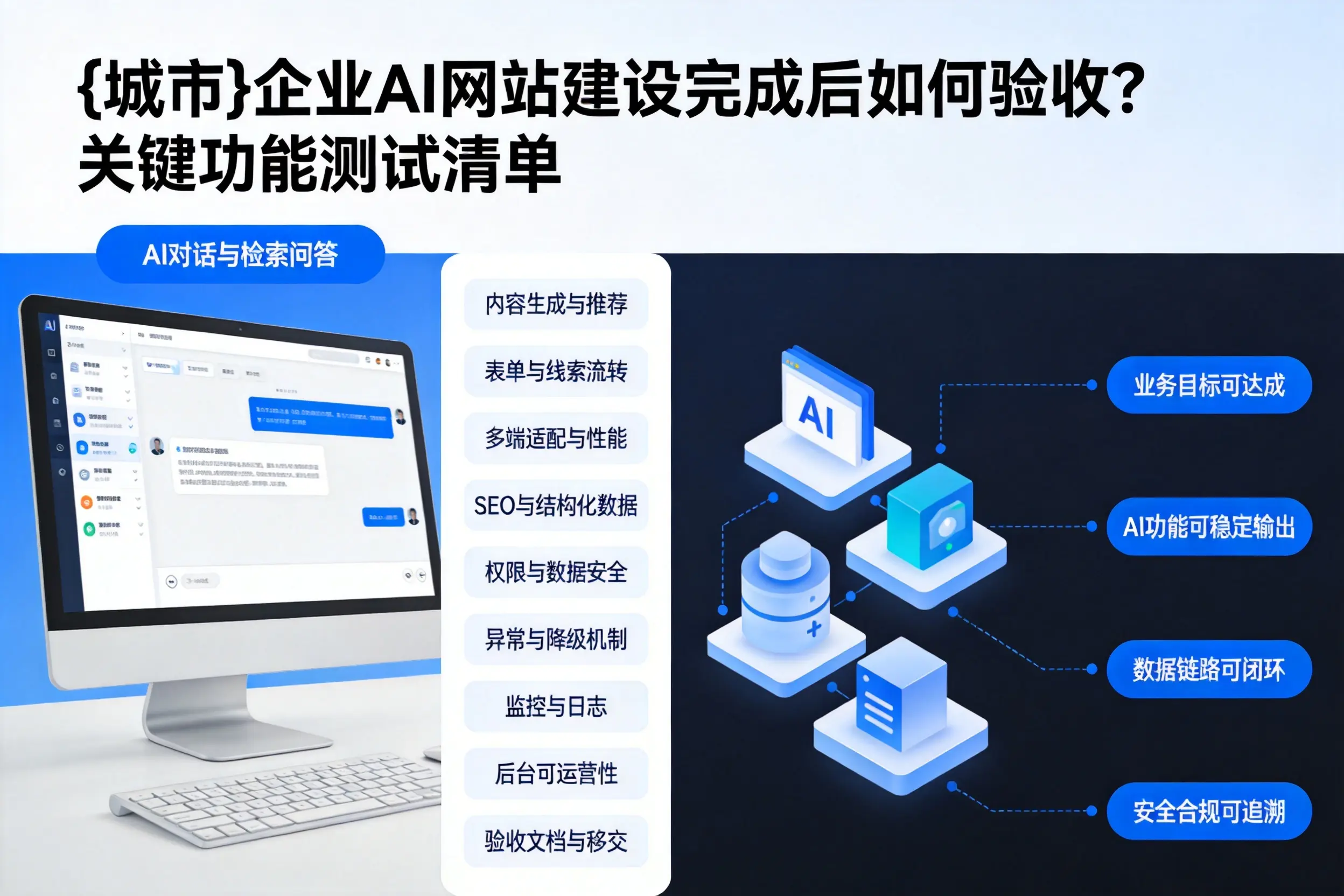 济源企业AI网站建设完成后如何验收？关键功能测试清单