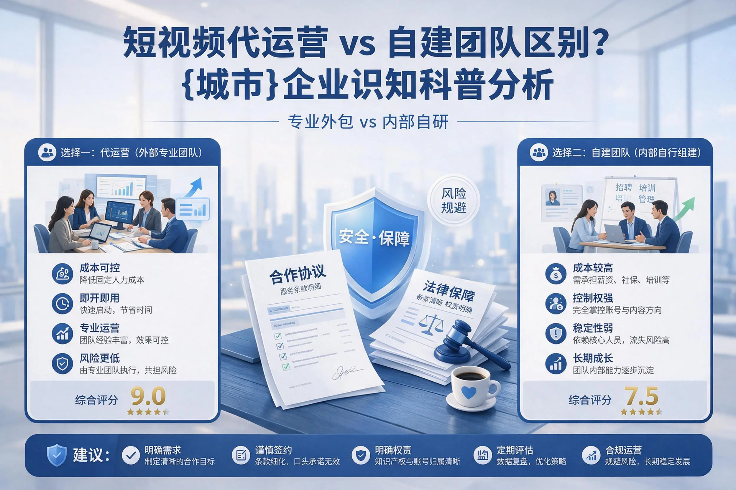 短视频代运营与自建团队区别？济源企业认知科普分析