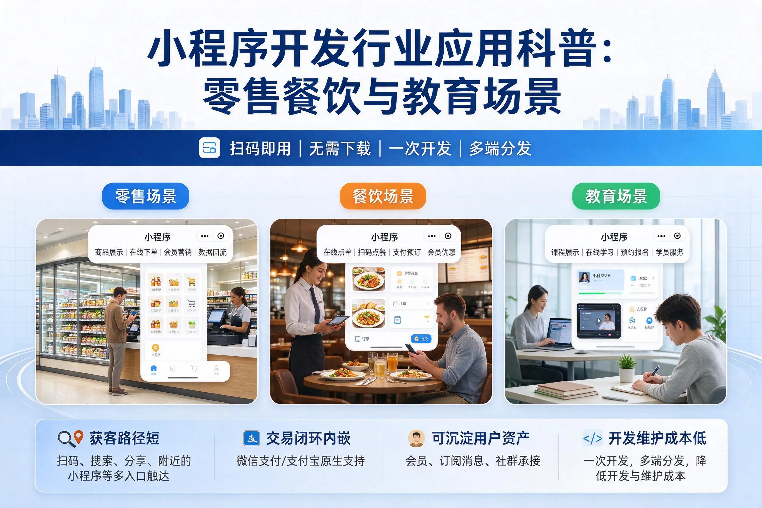 济源小程序开发行业应用科普：零售餐饮与教育场景