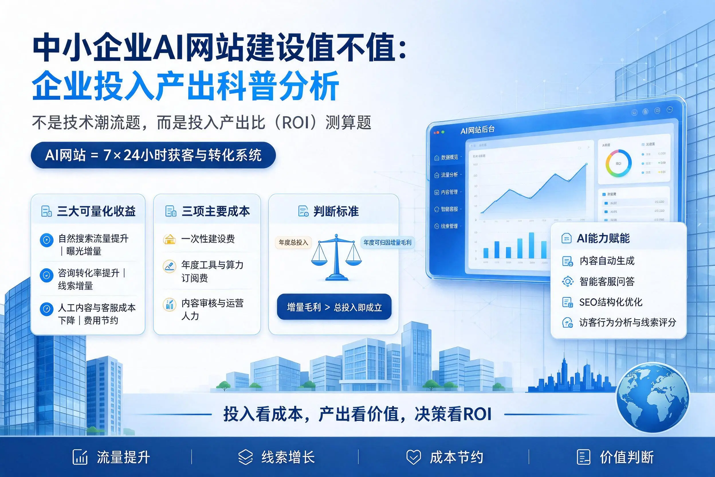 中小企业AI网站建设值不值：济源企业投入产出科普分析