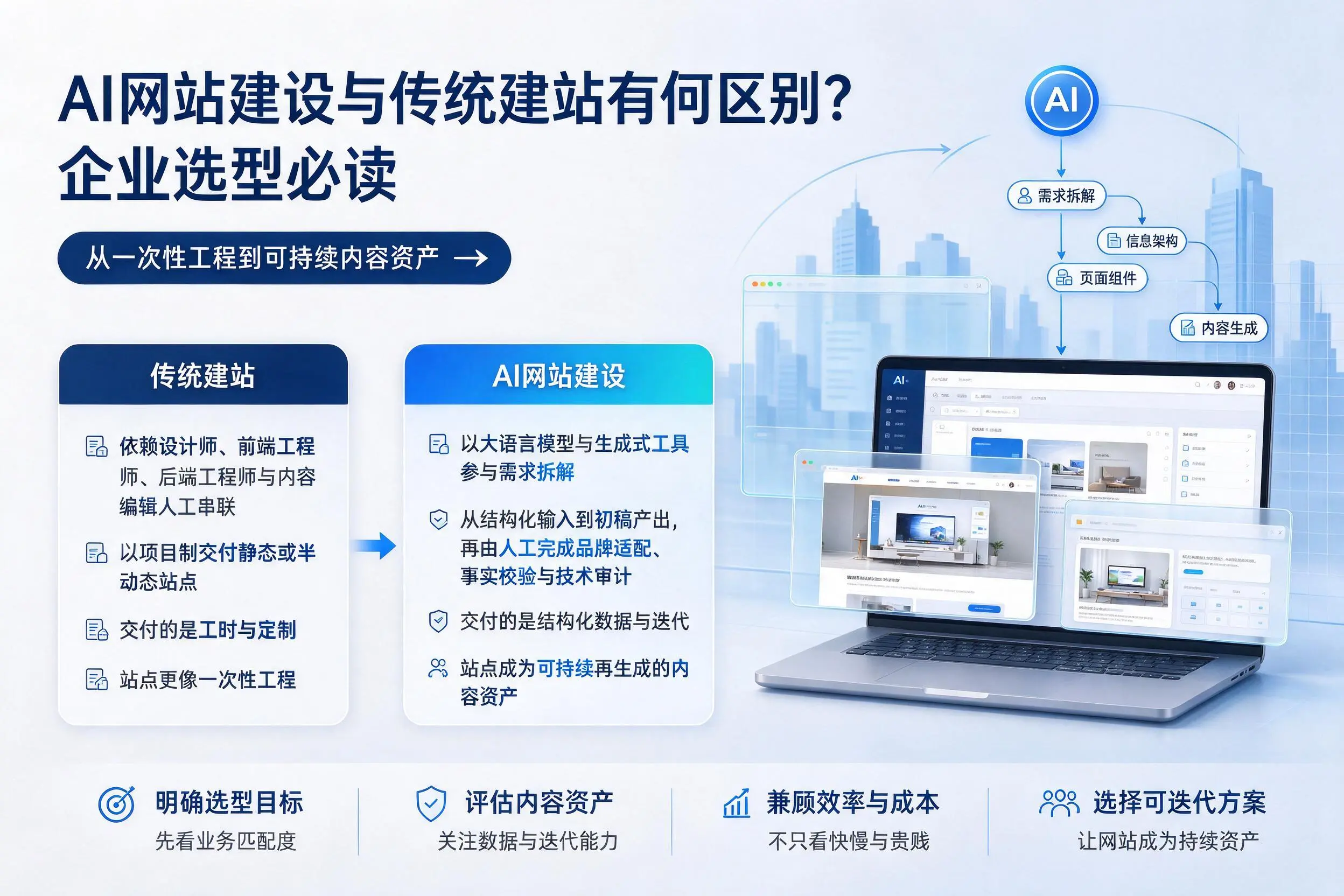 AI网站建设与传统建站有何区别?济源企业选型必读