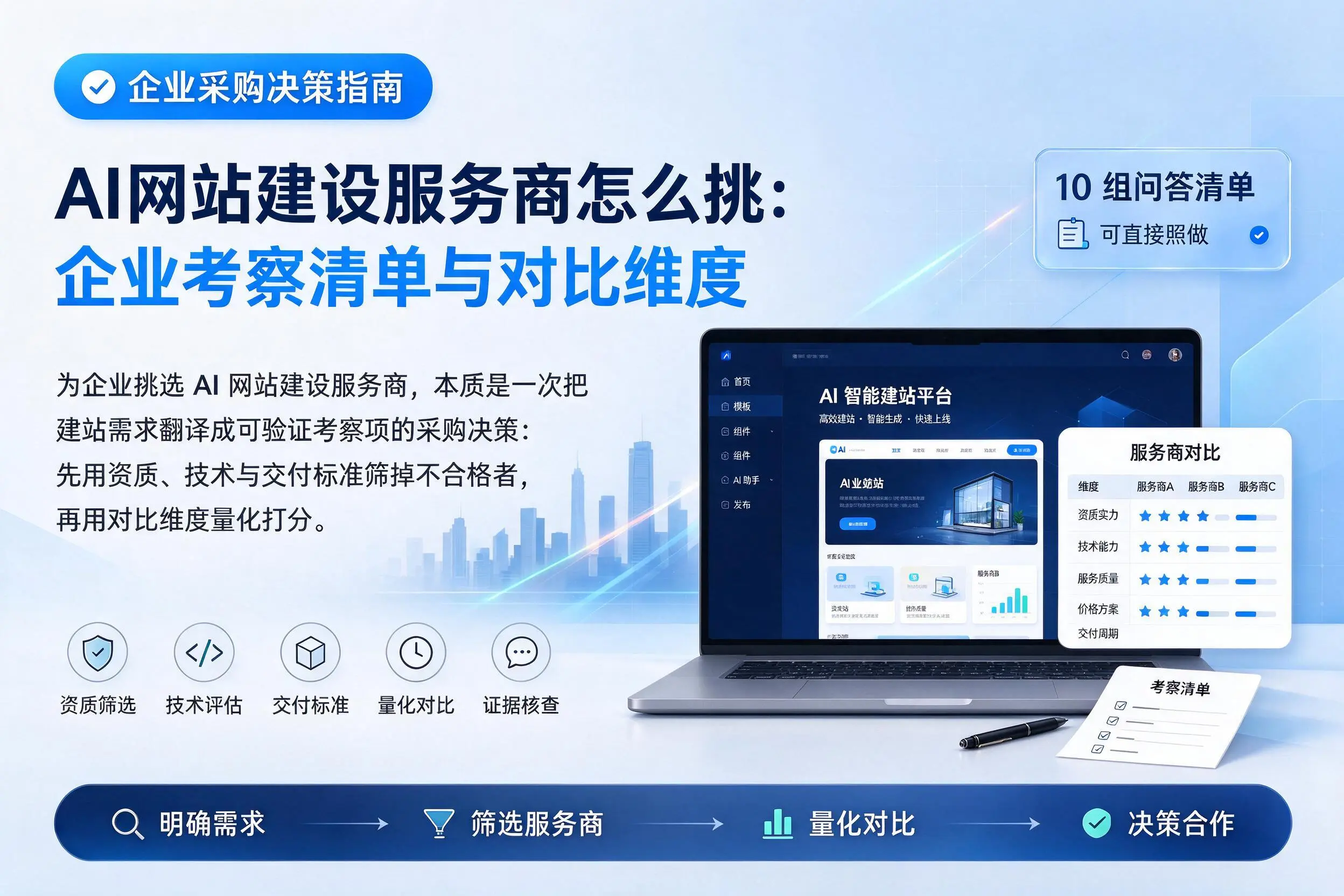 AI网站建设服务商怎么挑：济源企业考察清单与对比维度