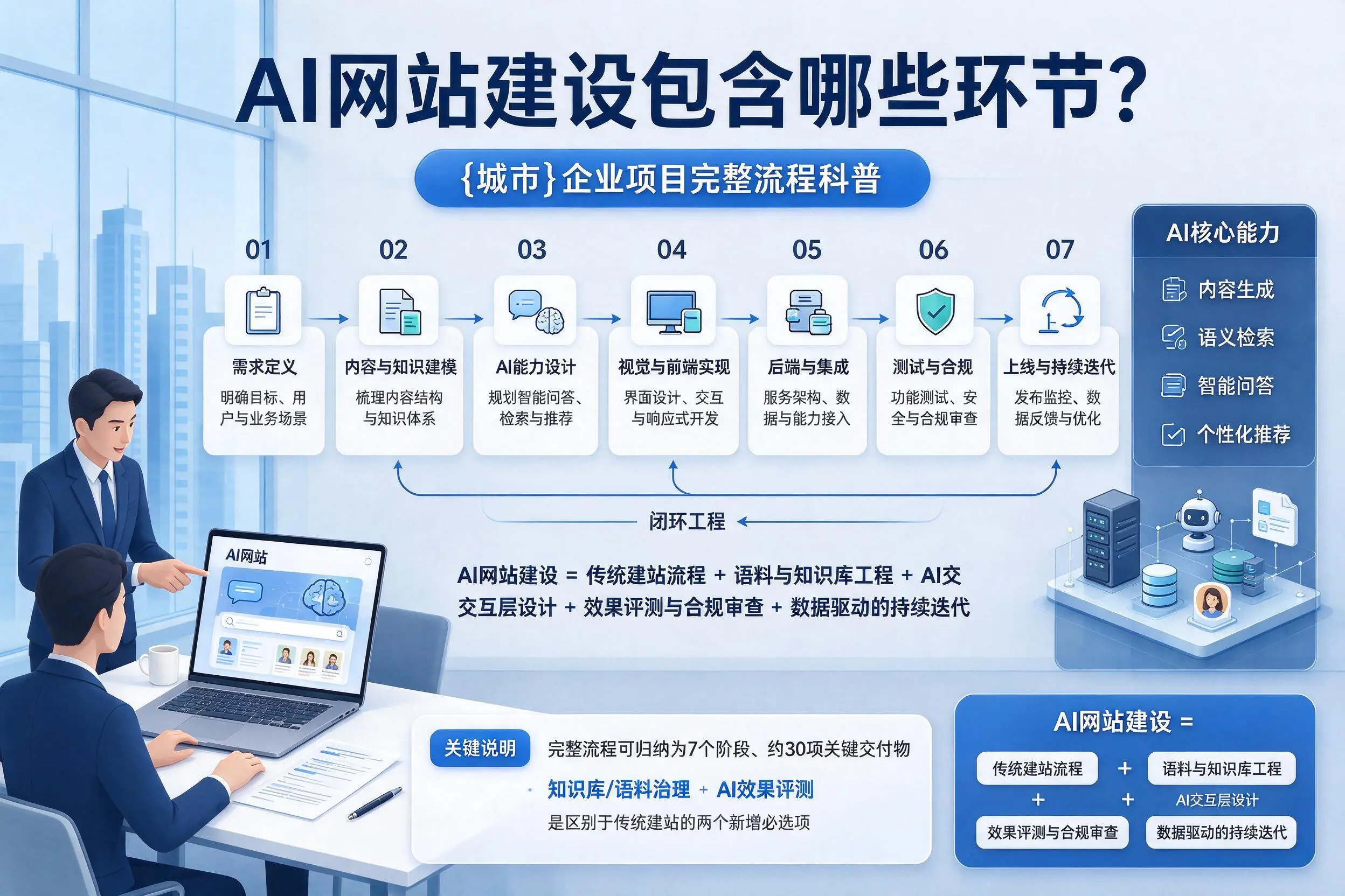 AI网站建设包含哪些环节？济源企业项目完整流程科普