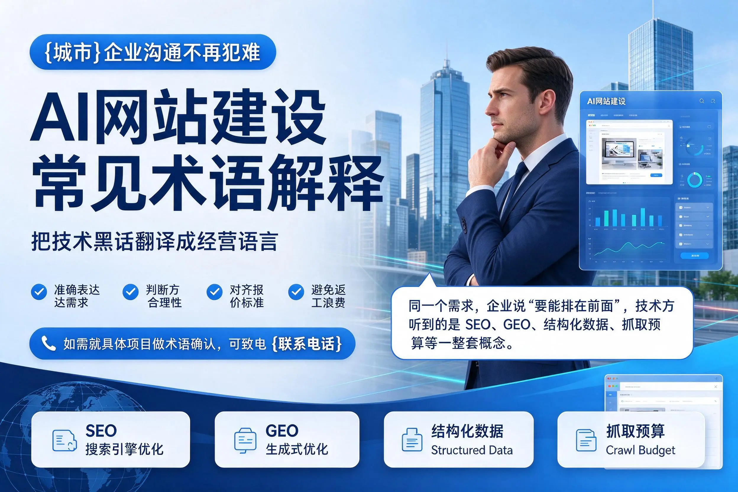 AI网站建设常见术语解释，济源企业沟通不再犯难